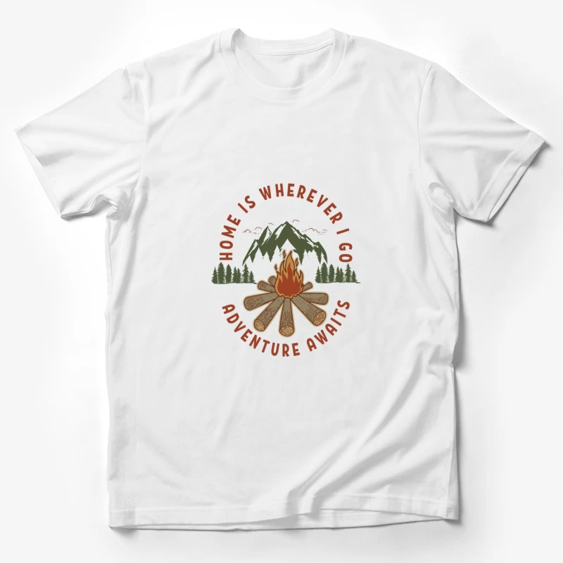 Abenteuer erwartet Lagerfeuer Herren T-Shirt