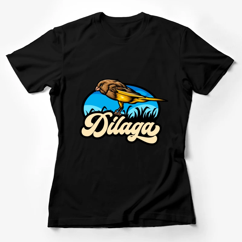 Illustration d'un oiseau sur fond bleu Femme T-Shirt