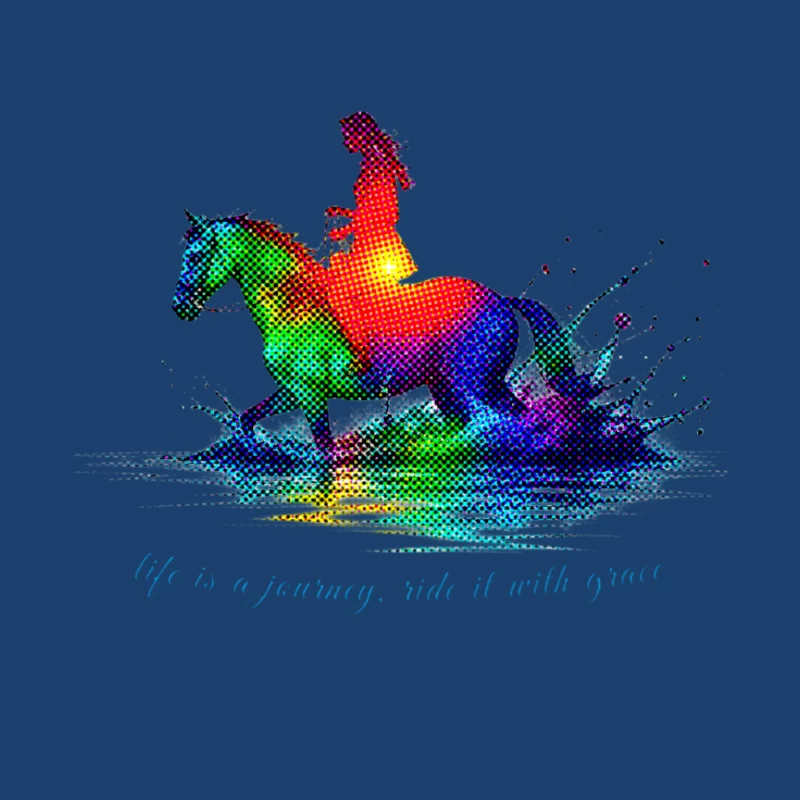 Colorful Journey of Riding with Grace Male Pullover Hoodie