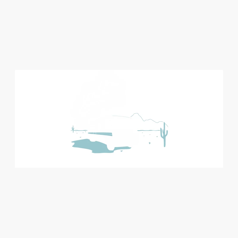 Minimalist Blue Desert Landscape with Cactus and Water Coffee Mug