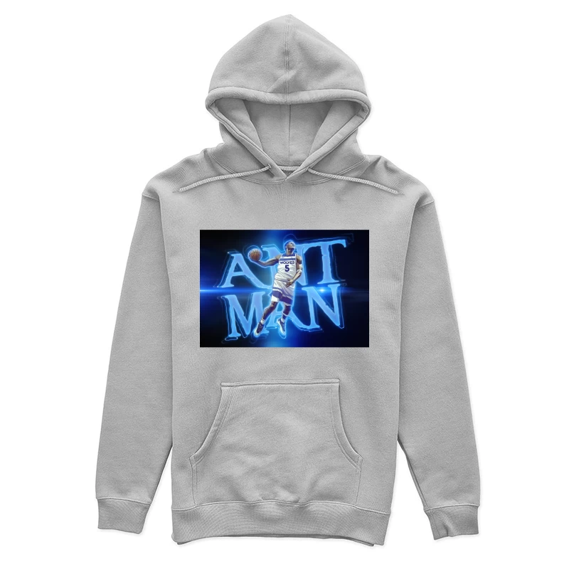 Minnesota Timberwolves Player in Dynamic Neon Blue Basketball Art Female Pullover Hoodie