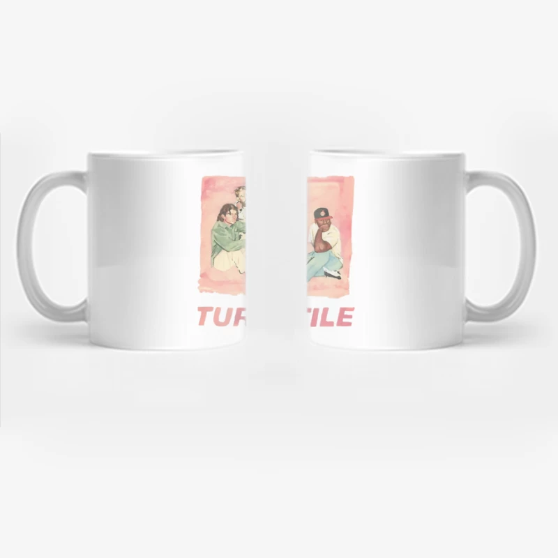 Watercolor Portrait of Hip Hop Group "Turnstile" Coffee Mug