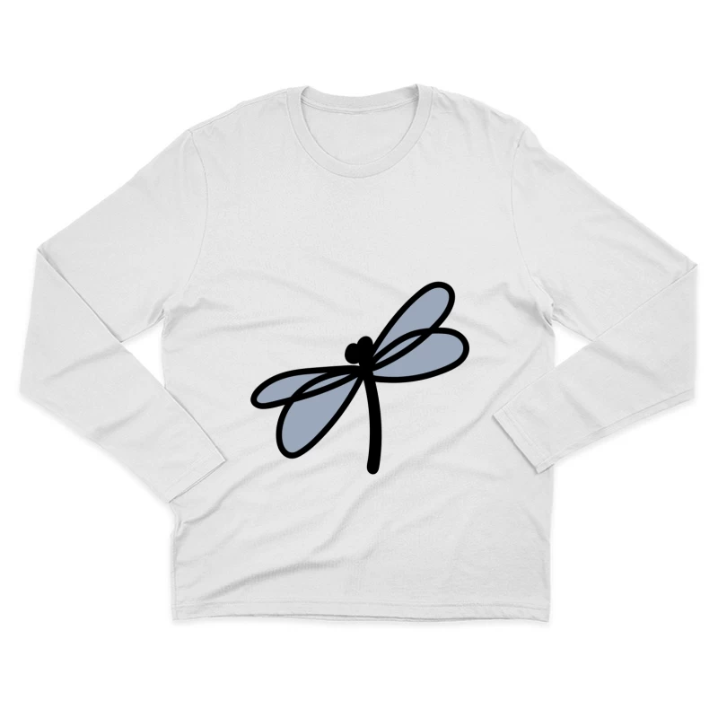 Libellule stylisée en vol Homme Manches Longues T-Shirt