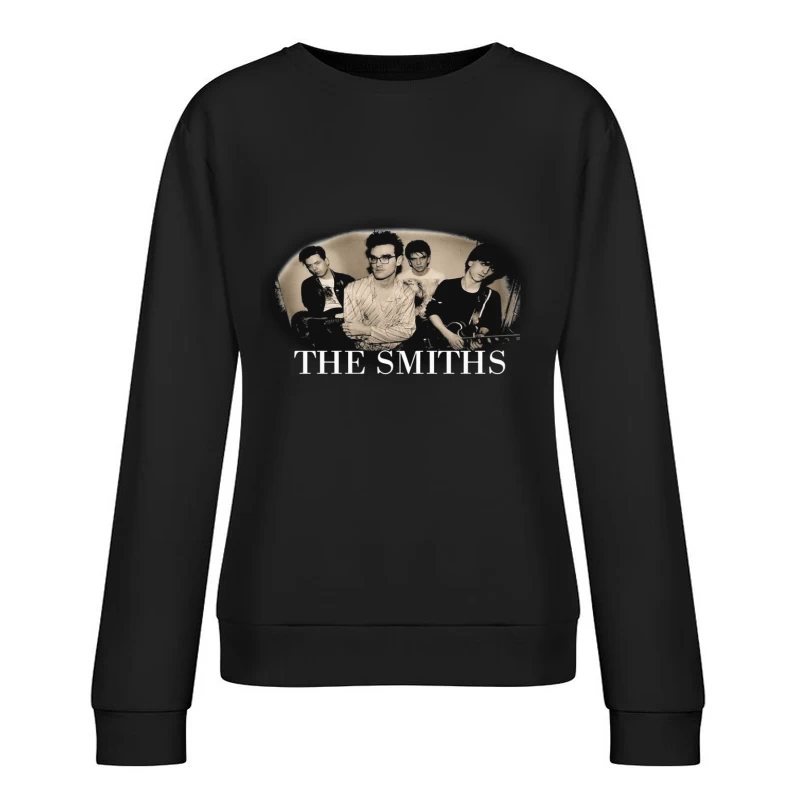 The Smiths - Iconic 1980s Alternative Rock Band Portrait Female Pullover Sweatshirt