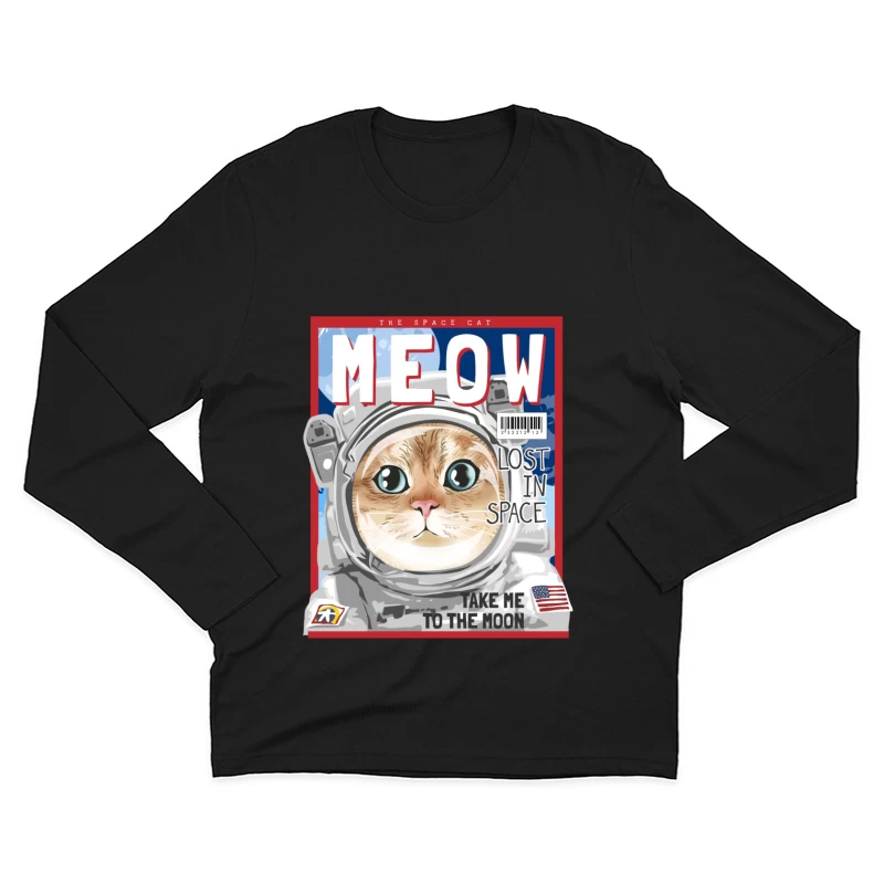 Weltraumkatze auf dem Titel des Magazins Herren Langarm T-Shirt