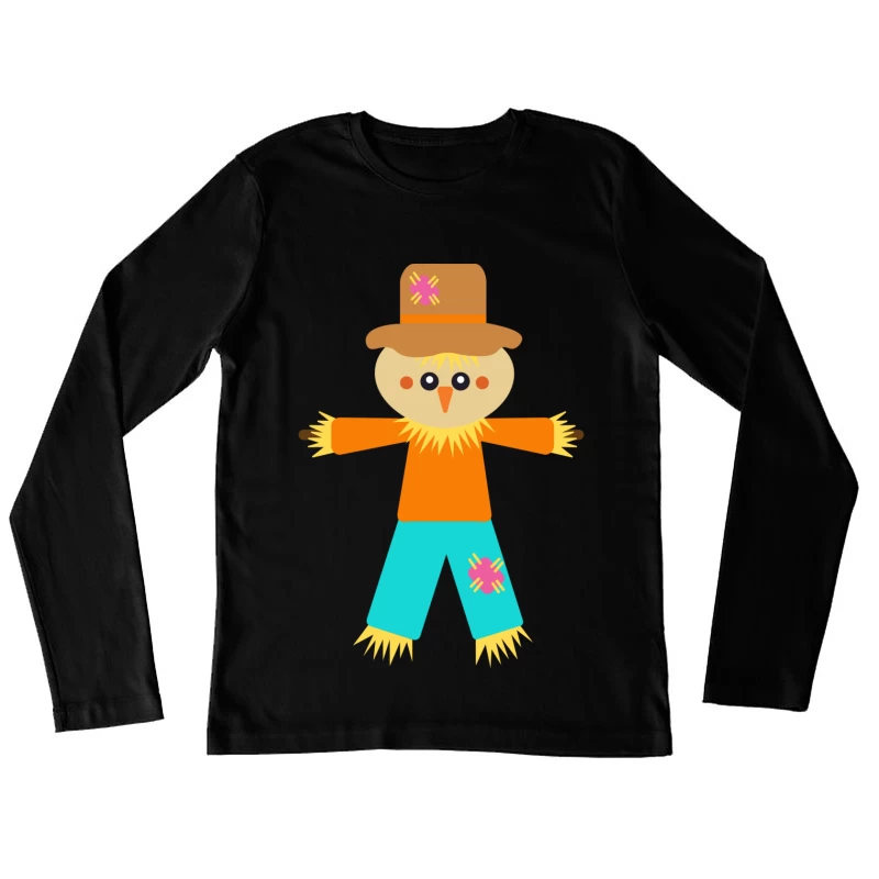 Épouvantail coloré avec chapeau Femme Manches Longues T-Shirt