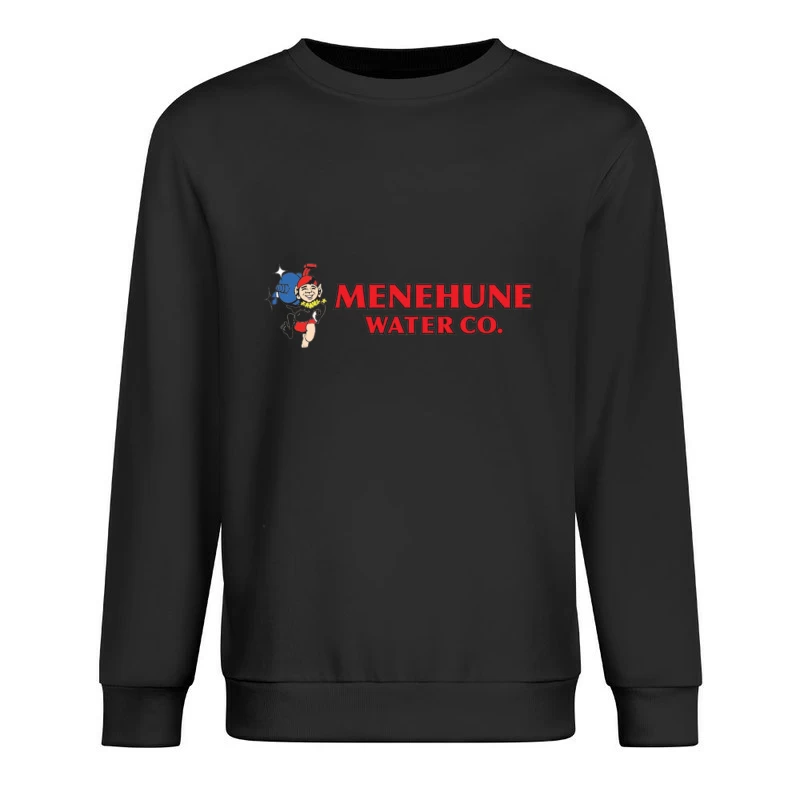 Vintage Menehune Water Company Logo with Cartoon Mascot Male Pullover Sweatshirt