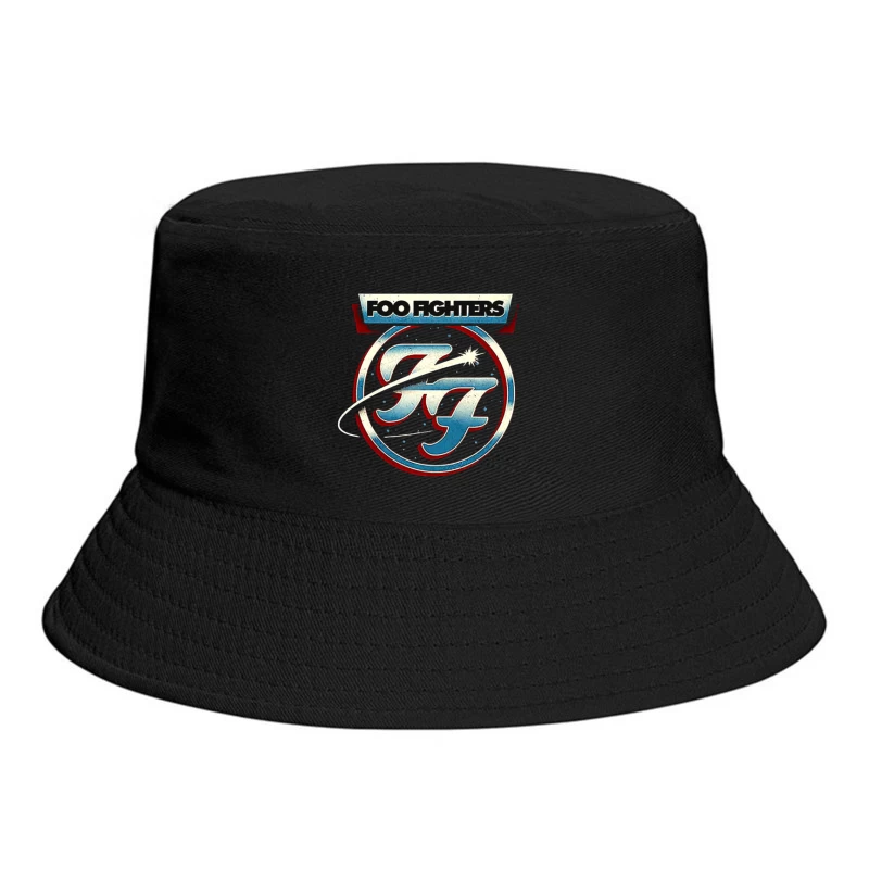 Foo Fighters Classic Circular Band Logo in Red and Blue Bucket Hat