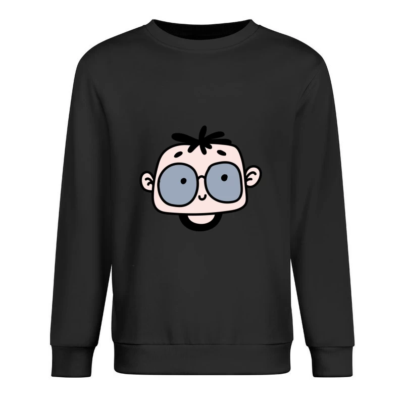 Illustration de personnage mignon avec lunettes Homme Sweat-shirt à enfiler