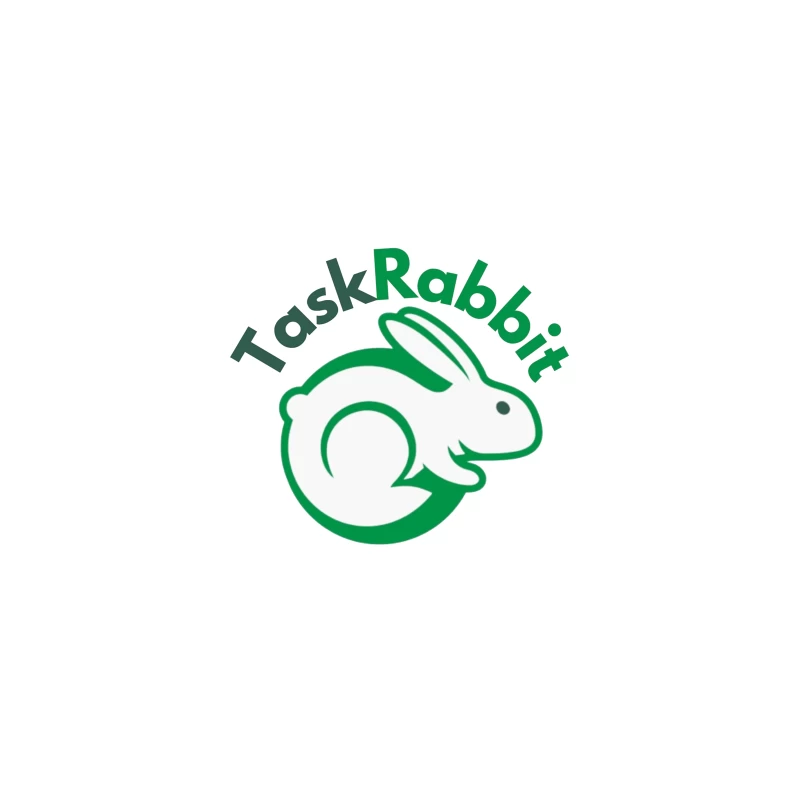 TaskRabbit Green Circular Rabbit Logo Design Desk Mat