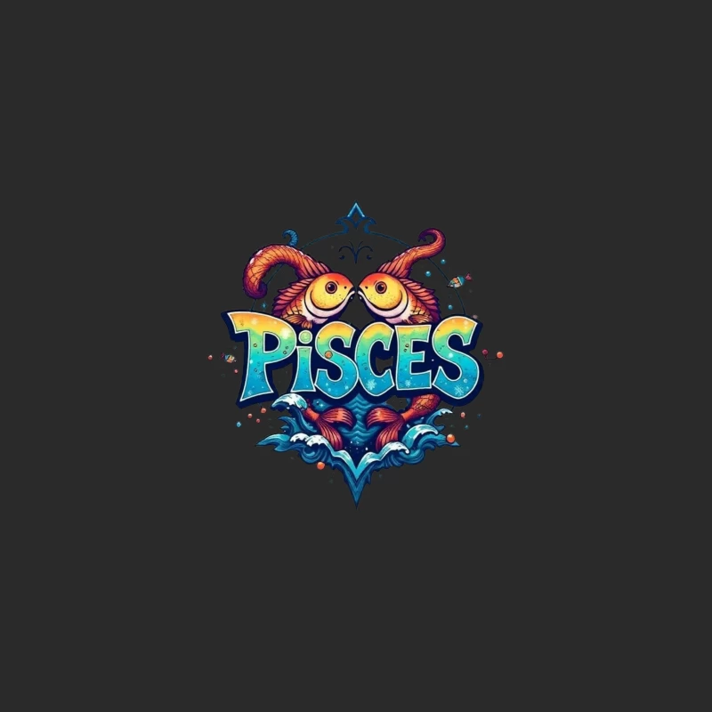 Pisces Zodiac Sign Illustration Baseball Cap