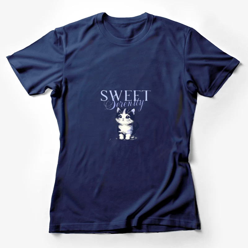 Süße Serenität Niedliches Kätzchen Illustration Damen T-Shirt