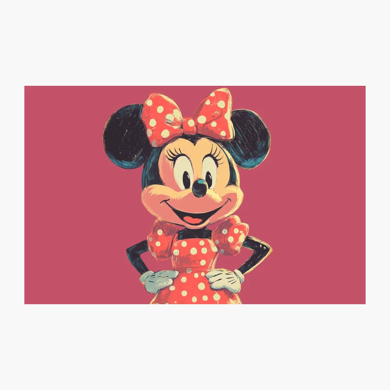 Vintage-Style Minnie Mouse: Iconic Disney Character in Polka Dots Travel Mug