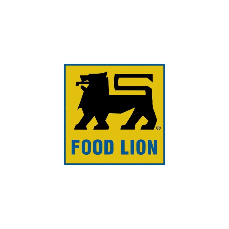 Food Lion Supermarket Chain Logo with Black Lion on Yellow Background Travel Mug