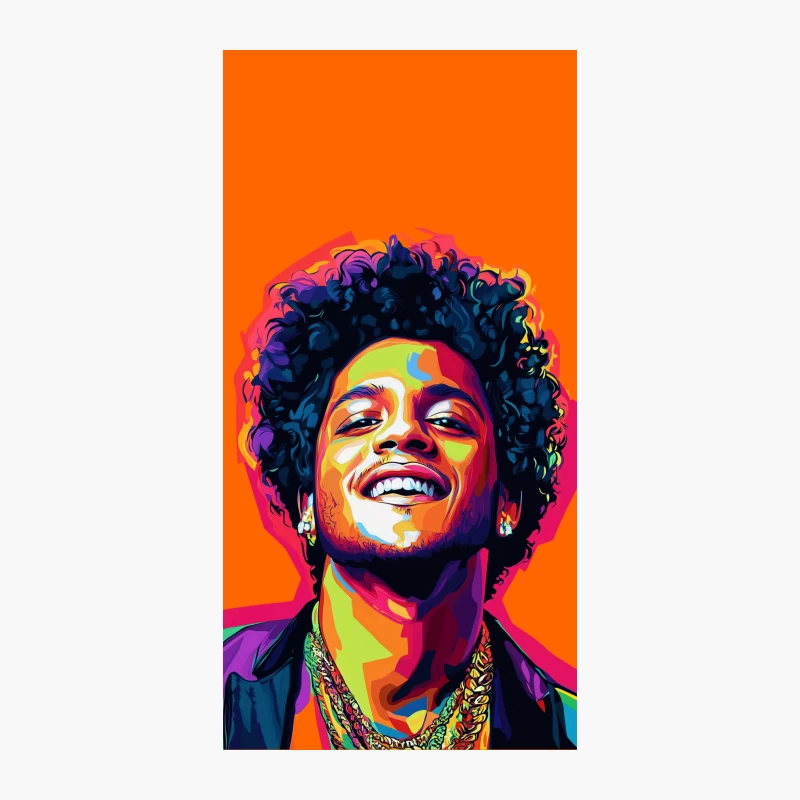 Vibrant Pop Art Portrait of Smiling Musical Artist iPhone Case