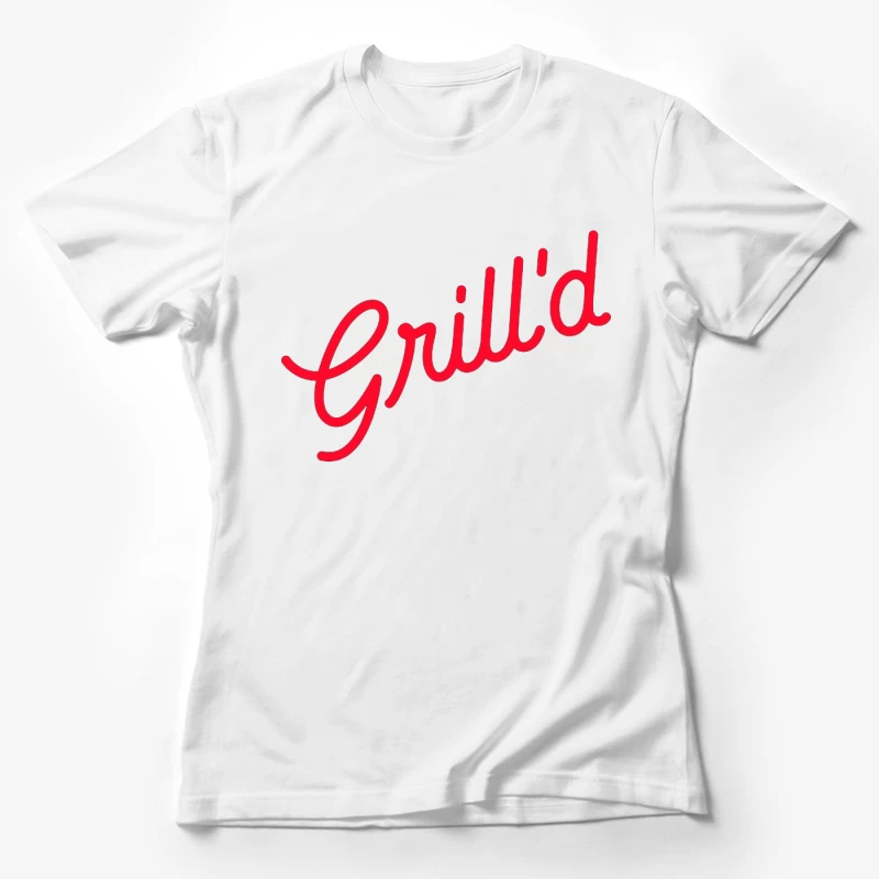 Red Script Logo of Grill'd Restaurant Chain Female T-Shirt