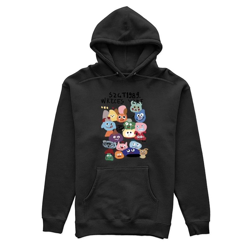 Bunte Monster Gesichter Illustration Damen Pullover Hoodie