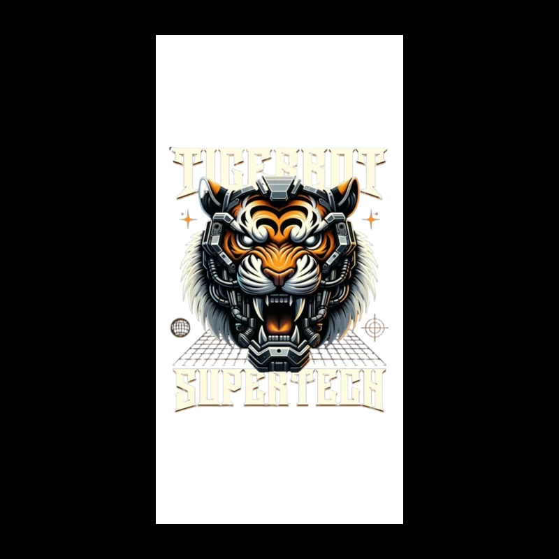 Cybernetic Tiger Head with Futuristic Tech Enhancement iPhone Case