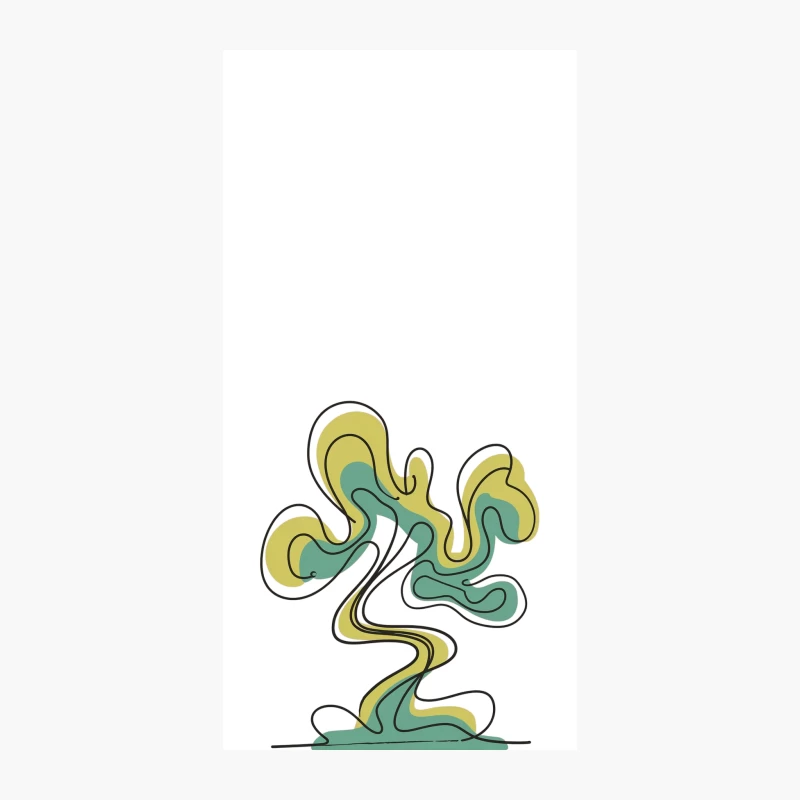 Fluid Abstract Green and Yellow Organic Form iPhone Case