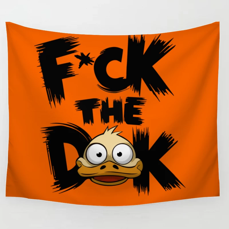 Angry Cartoon Duck Tapestry