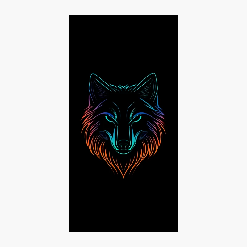 Neon Wolf: Abstract Colorful Digital Art iPhone Case