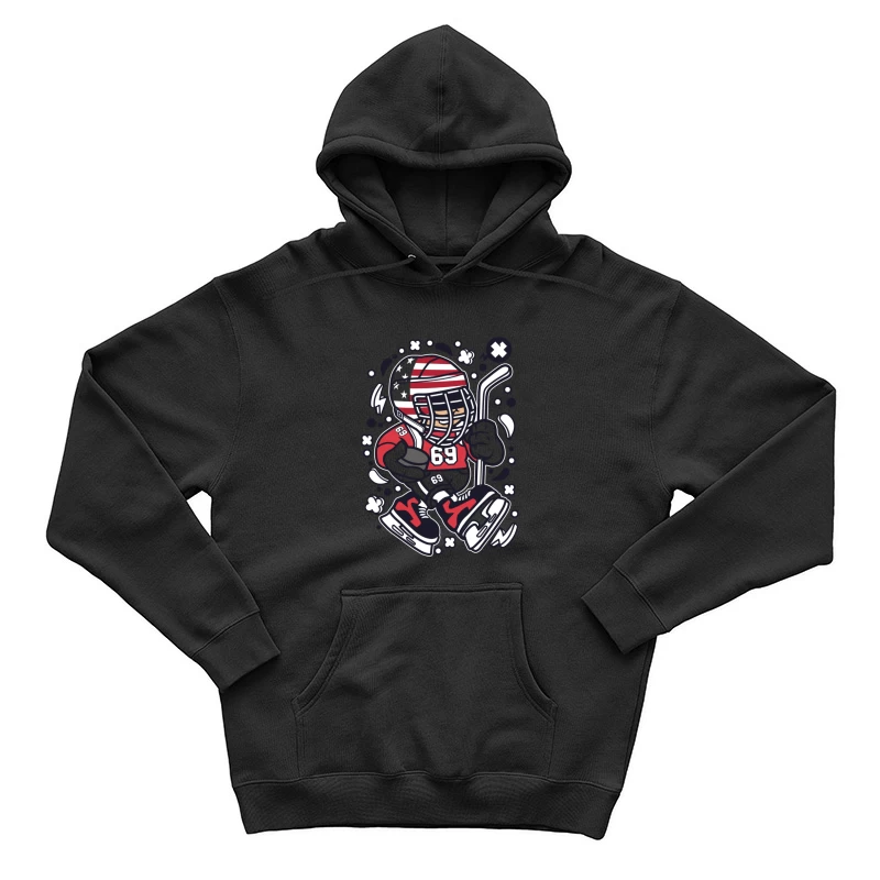 Joueur de hockey américain stylisé Homme Sweat à capuche