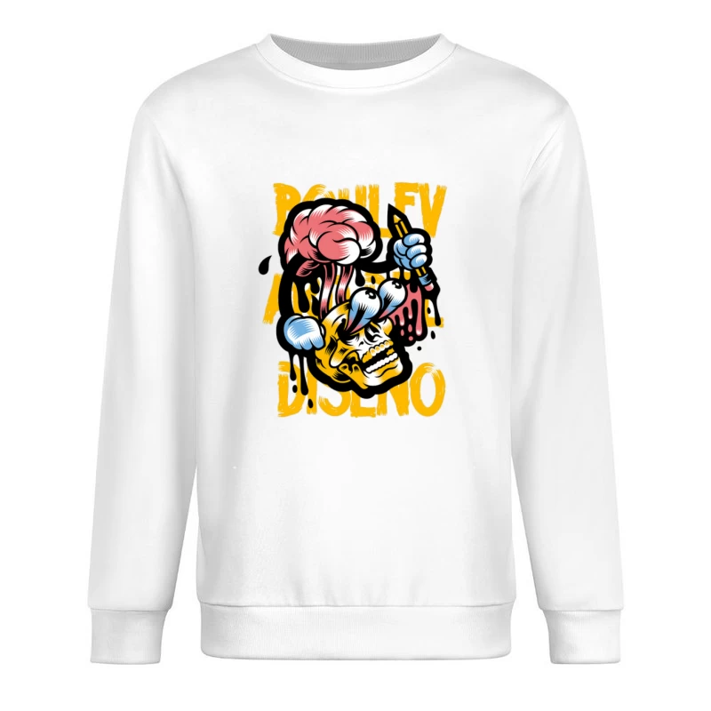 Kreativer Schädel-Design Herren Pullover Sweatshirt