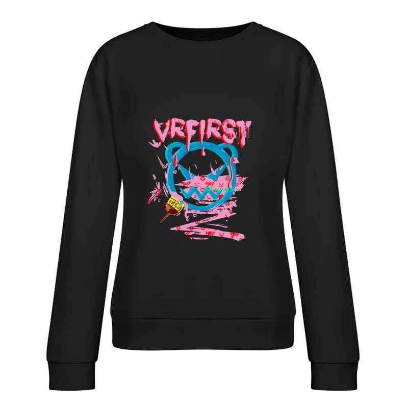 Buntes Graffiti-Design mit VR-Elementen Damen Pullover Sweatshirt
