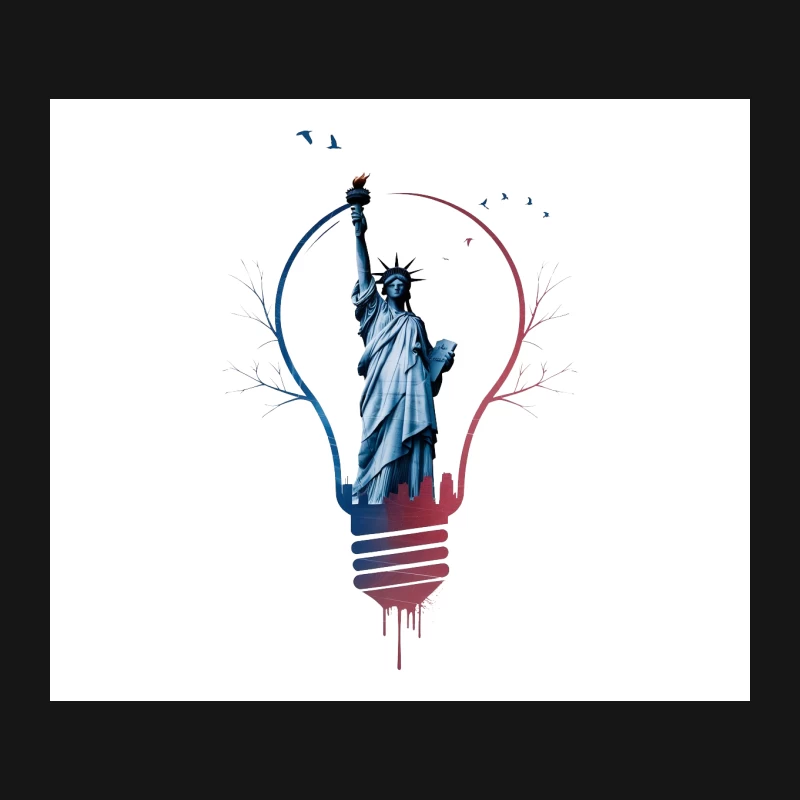 Illuminating Liberty: Creative Fusion of American Icon and Innovation Mouse Pad