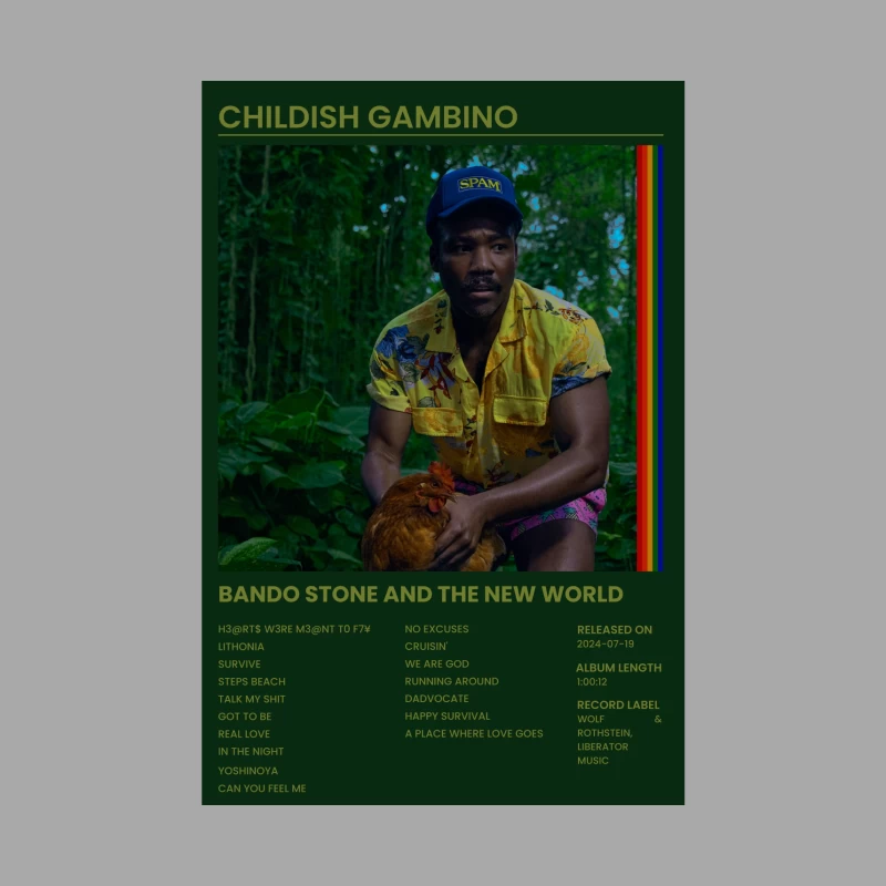 Childish Gambino's Tropical Album Cover in Forest Setting Female Pullover Hoodie