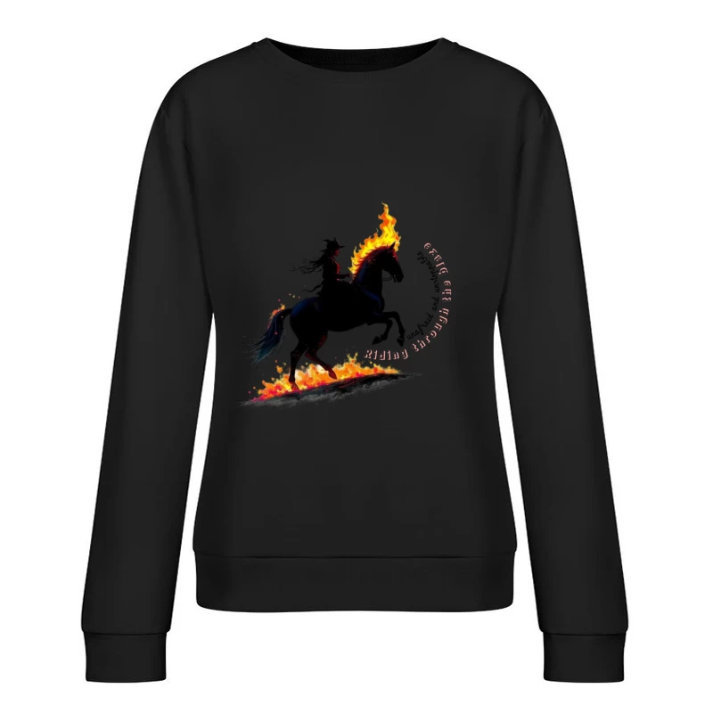 Rider in Flames Female Pullover Sweatshirt