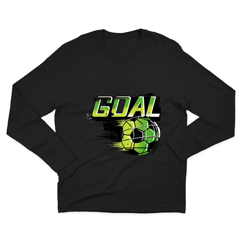 Dynamischer Goal-Schriftzug mit Fußball Herren Langarm T-Shirt