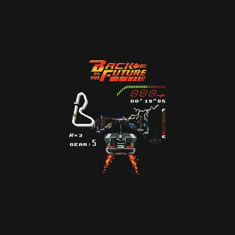 Retro Back to the Future DeLorean Time Travel Poster Desk Mat