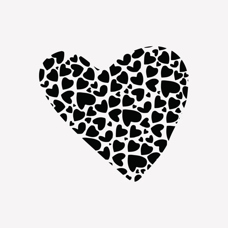Cœur composé de petits cœurs noirs Femme T-Shirt