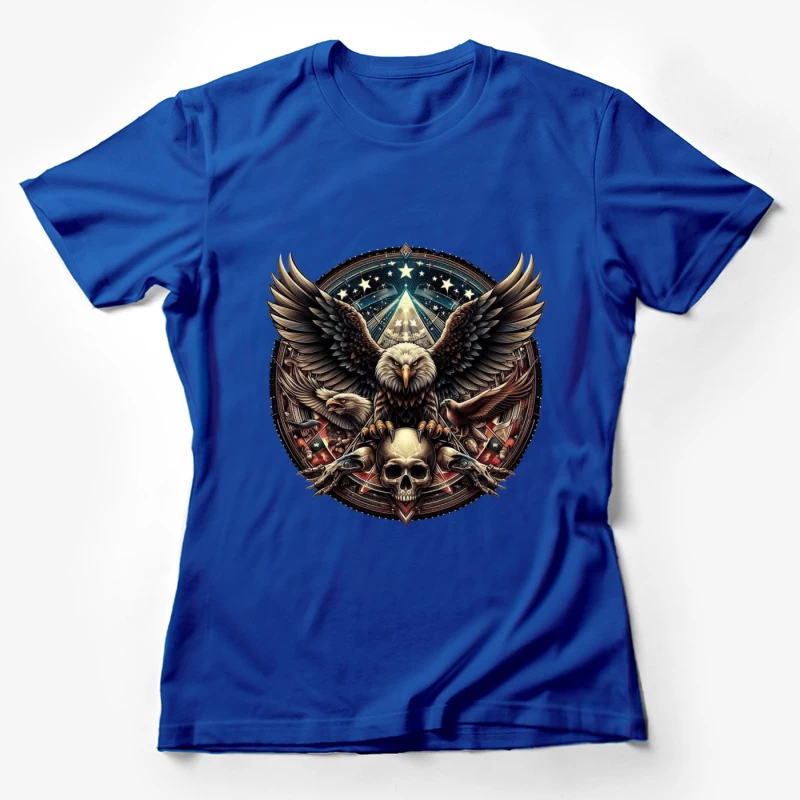 Eagle and Skull Symbolism in Fantasy Art Female T-Shirt