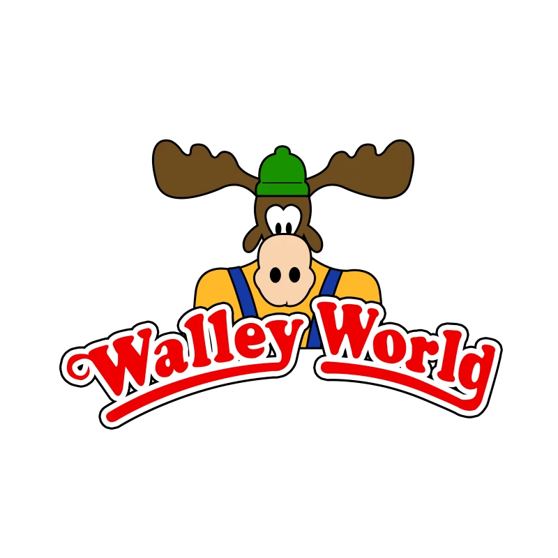 Walley World Amusement Park Cartoon Moose Mascot Logo Tapestry