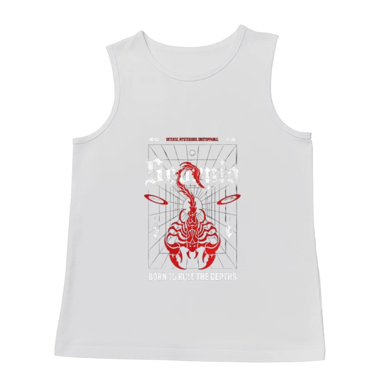 Red Mystical Scorpion with Geometric Pattern Male Tank Top