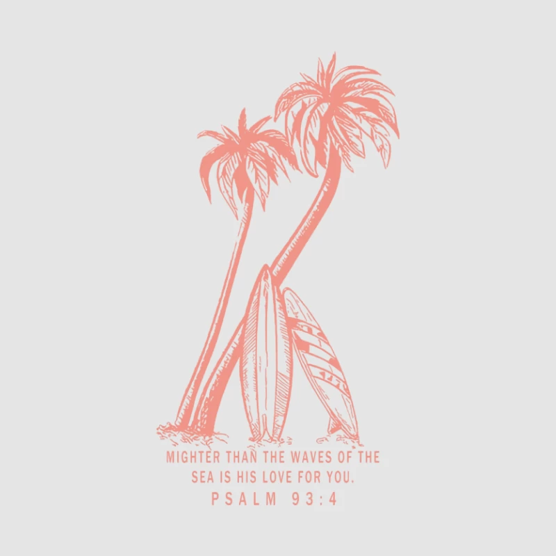 Tropische Palmen mit Psalm 93:4 Herren Pullover Hoodie