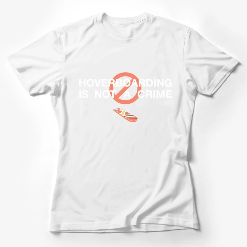 Prohibited Surfboard: Orange Geometric Beach Equipment Female T-Shirt