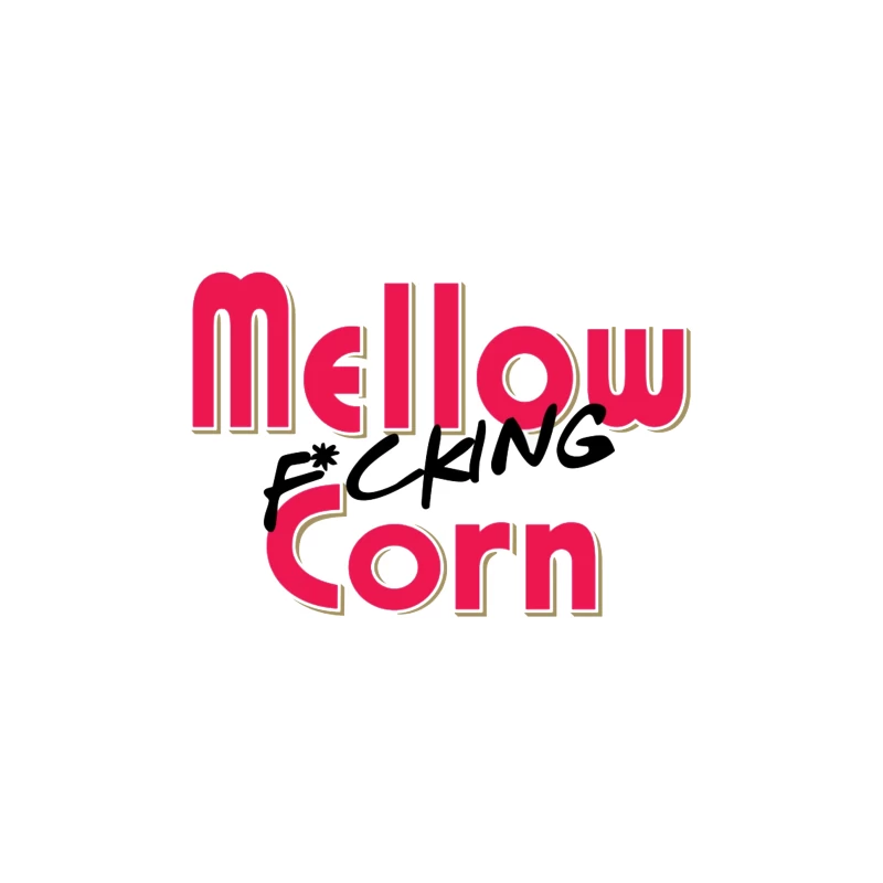 Stylized Pink Text Logo with Profanity: "Mellow F*cking Corn" Travel Mug