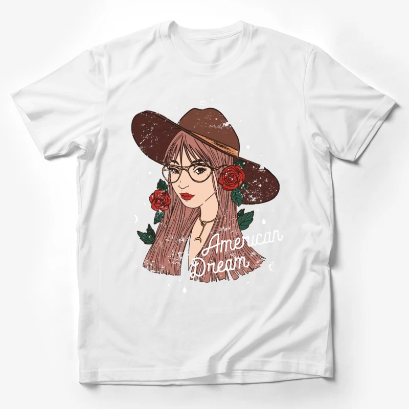 Jeune Femme avec Chapeau et Roses Homme T-Shirt