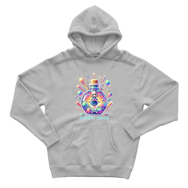 Magical Chibi Sailor in Rainbow Crystal Bottle Male Pullover Hoodie