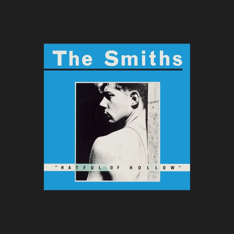 The Smiths "Hatful of Hollow" Album Cover with Black and White Portrait on Blue Background Male Tank Top