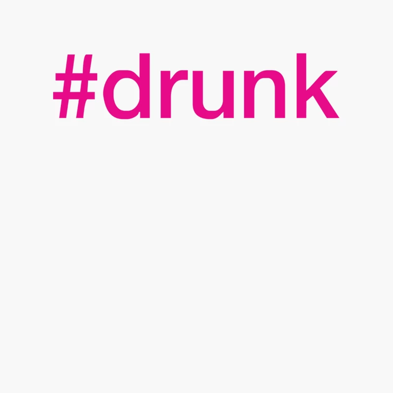 #drunk Hashtag Neon Pink Cotton Tote Bag