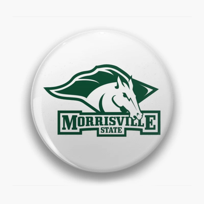 Morrisville State College Athletics Logo with White Horse Mascot Pin