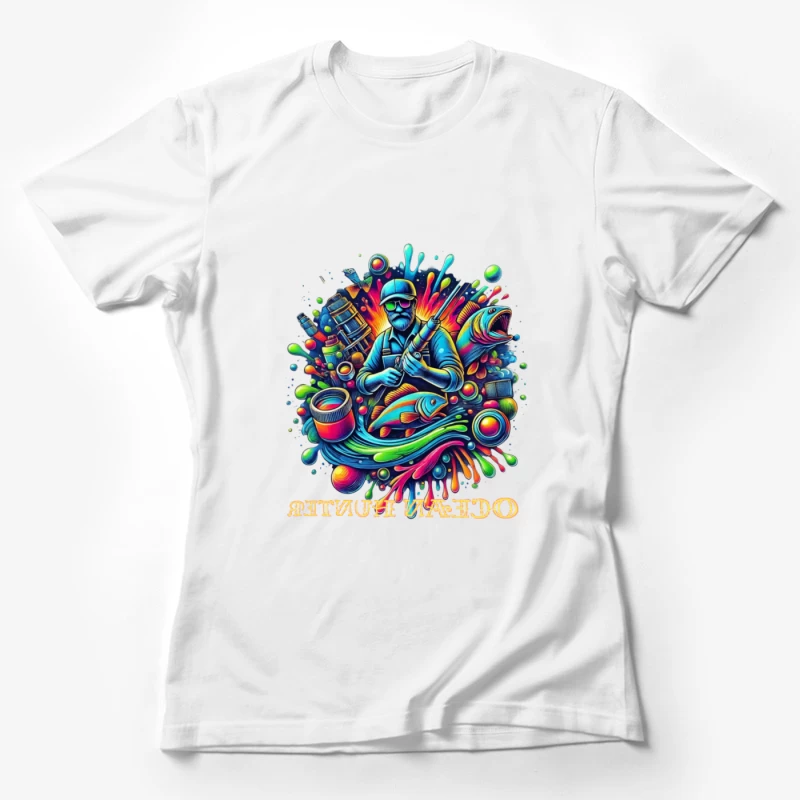 Psychedelic Fishing Adventure Art Female T-Shirt