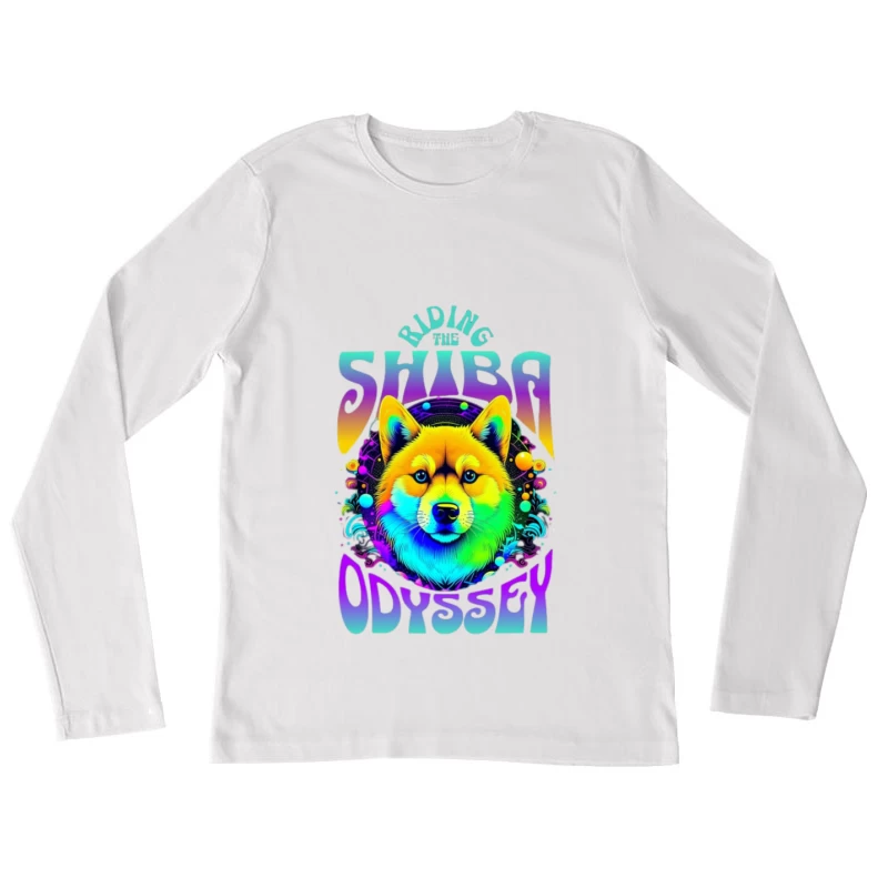 Shiba Abenteuer im Weltraum Damen Langarm T-Shirt