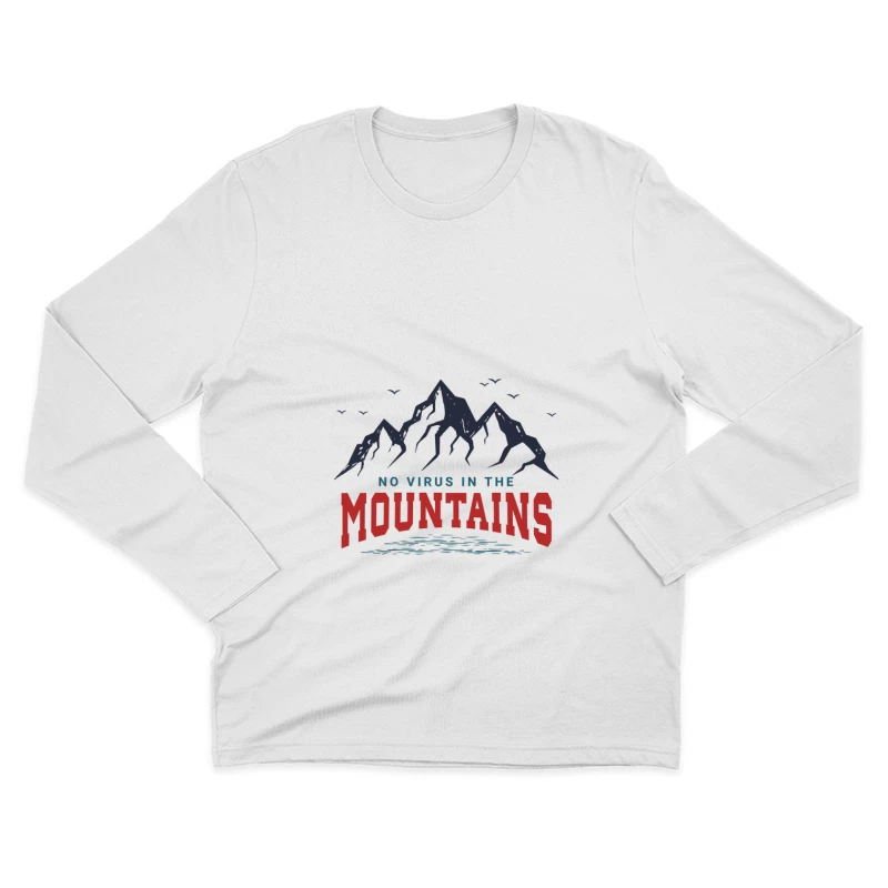 Pas de virus dans les montagnes Homme Manches Longues T-Shirt