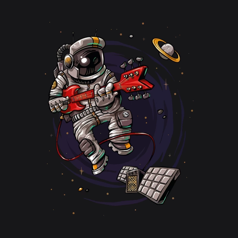 Astronaut Rocker in Space Male Pullover Hoodie