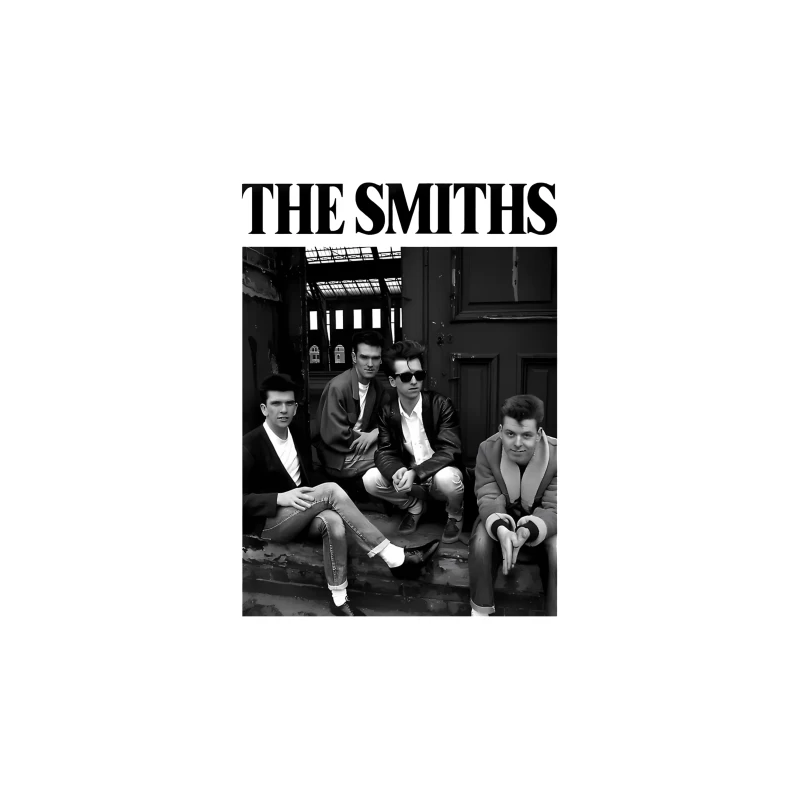 The Smiths: Iconic 1980s British Alternative Rock Band in Black and White Tapestry